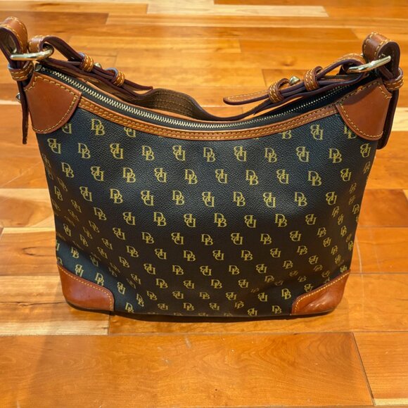 Dooney & Bourke Gretta Hobo Logo Print Canvas/Leather Shoulder Bag - Picture 6 of 15